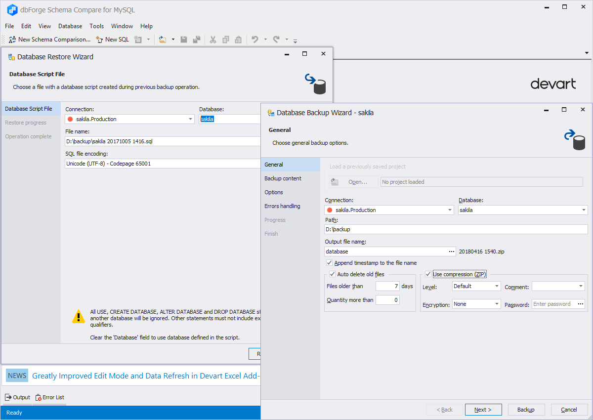 Database Backup and Restore