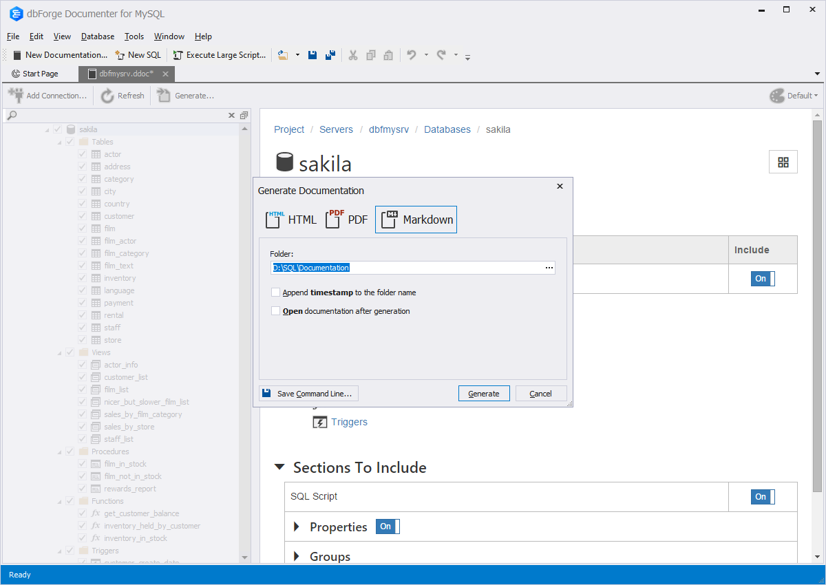 Supported file formats for documenting