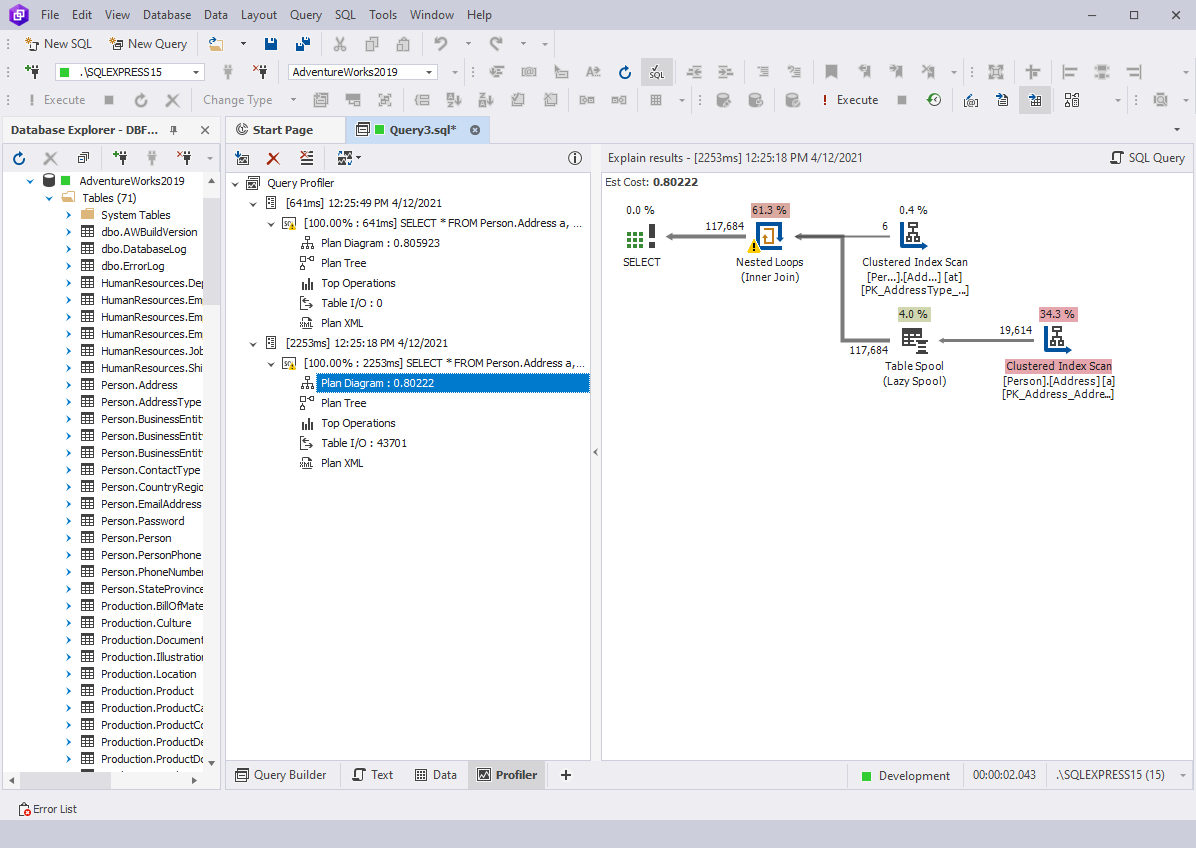 Query Builder for SQL Server - Query Profiler