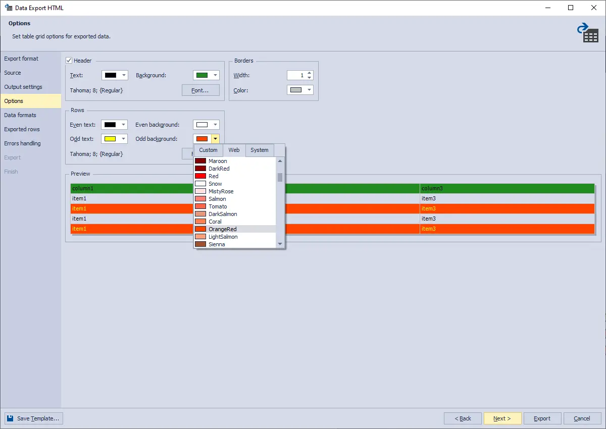 Data Pump for SQL Server - Data export options