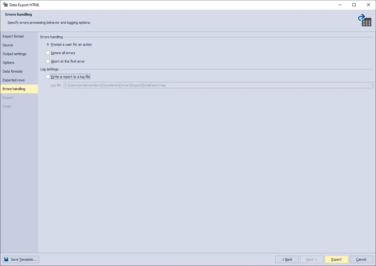 Data Pump for SQL Server - Errors handling