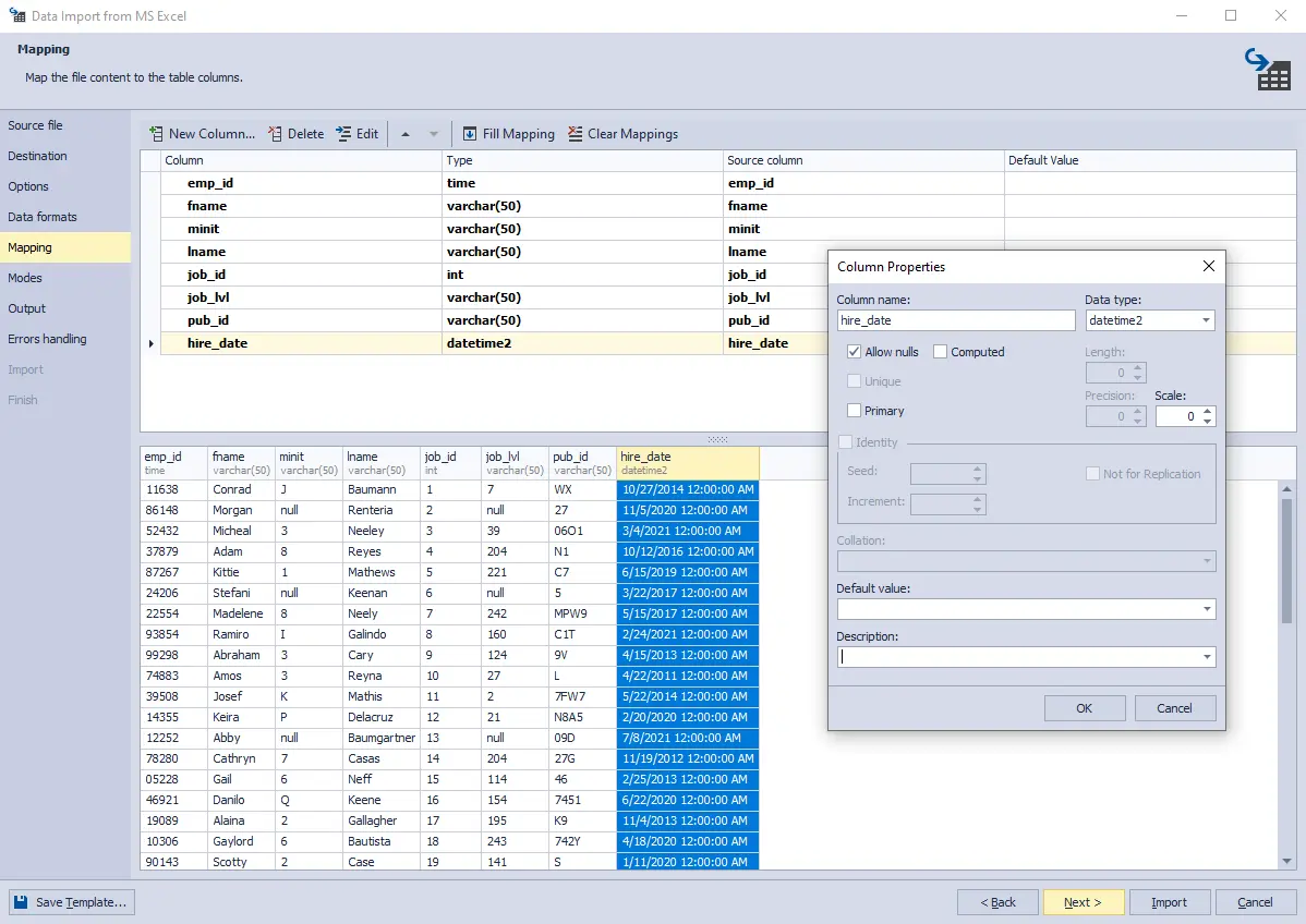 Data Pump for SQL Server - Exporting rows